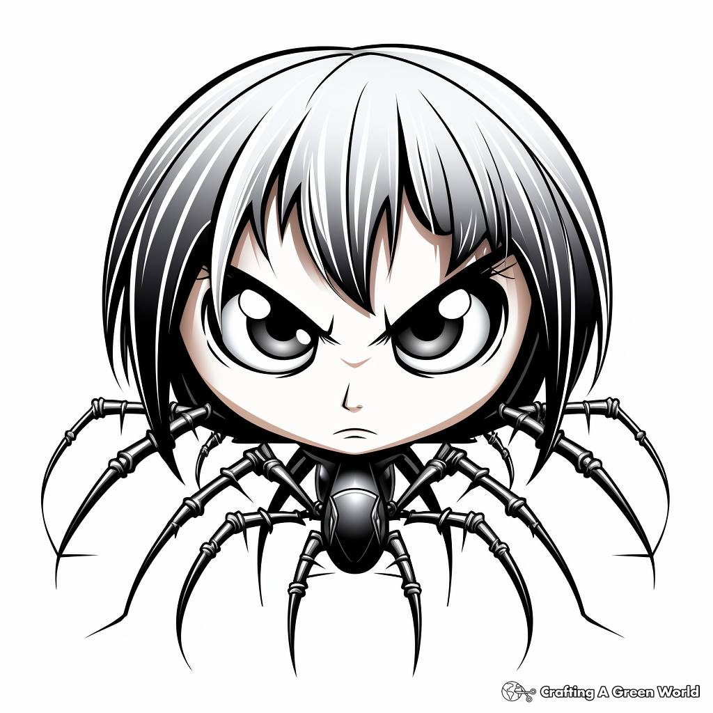 Intimidating Adult Black Widow Spider Coloring Sheets 3