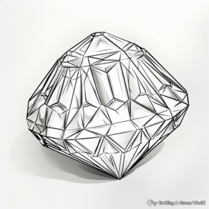 Intricate 3D Diamond Structure Coloring Pages 2