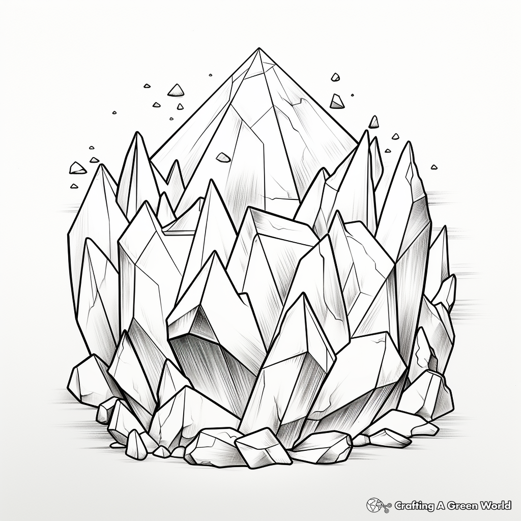 Intricate 3D Diamond Structure Coloring Pages 3