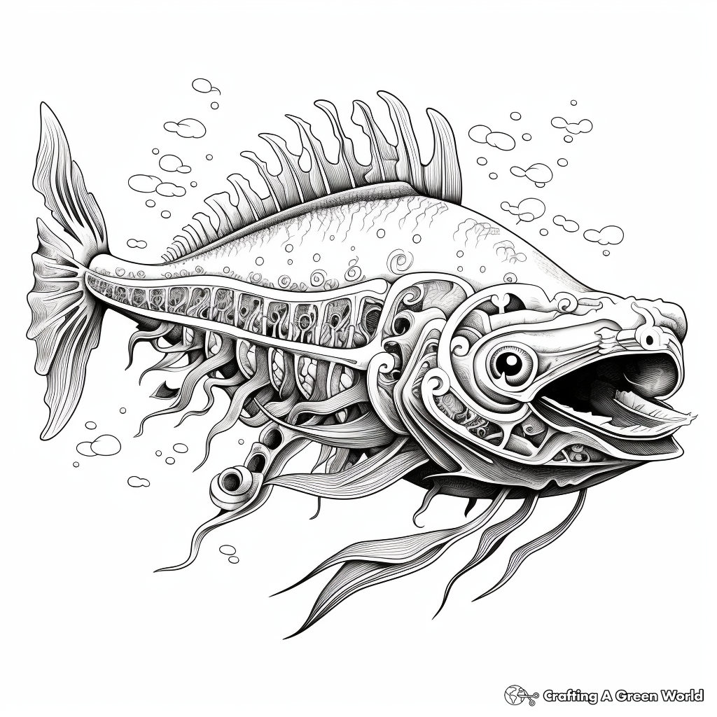 Intricate Abyssal Catfish Coloring Pages 2