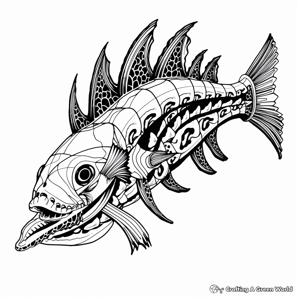 Intricate Abyssal Catfish Coloring Pages 3