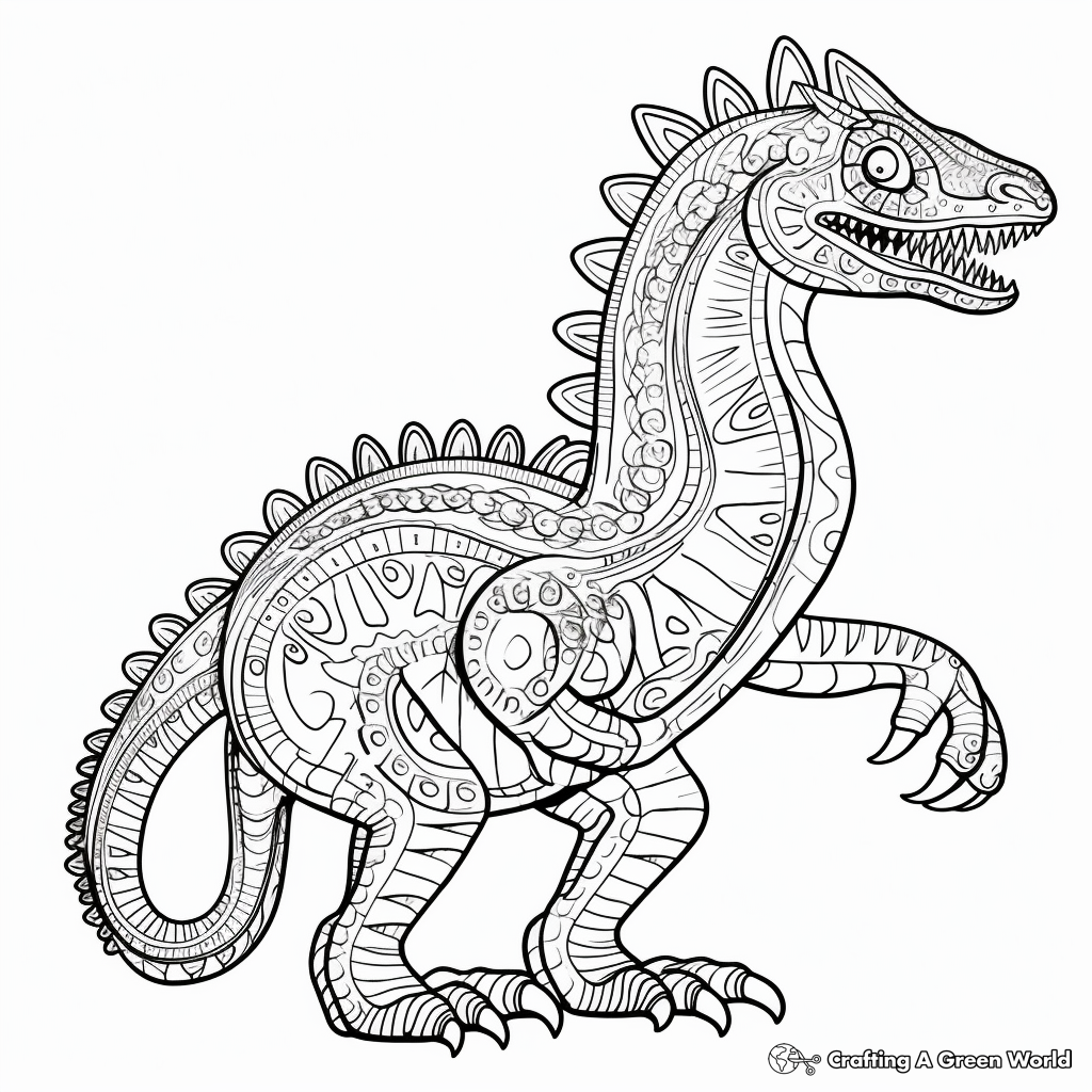 Intricate Adult Amargasaurus Coloring Pages 2
