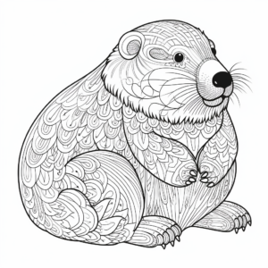Intricate Adult Beaver Coloring Pages 1