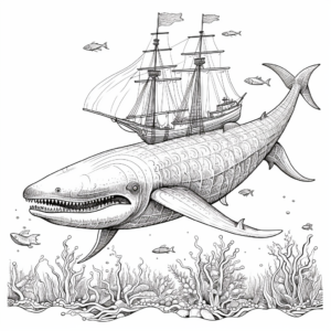 Intricate Adult Blue Whale Coloring Pages 1