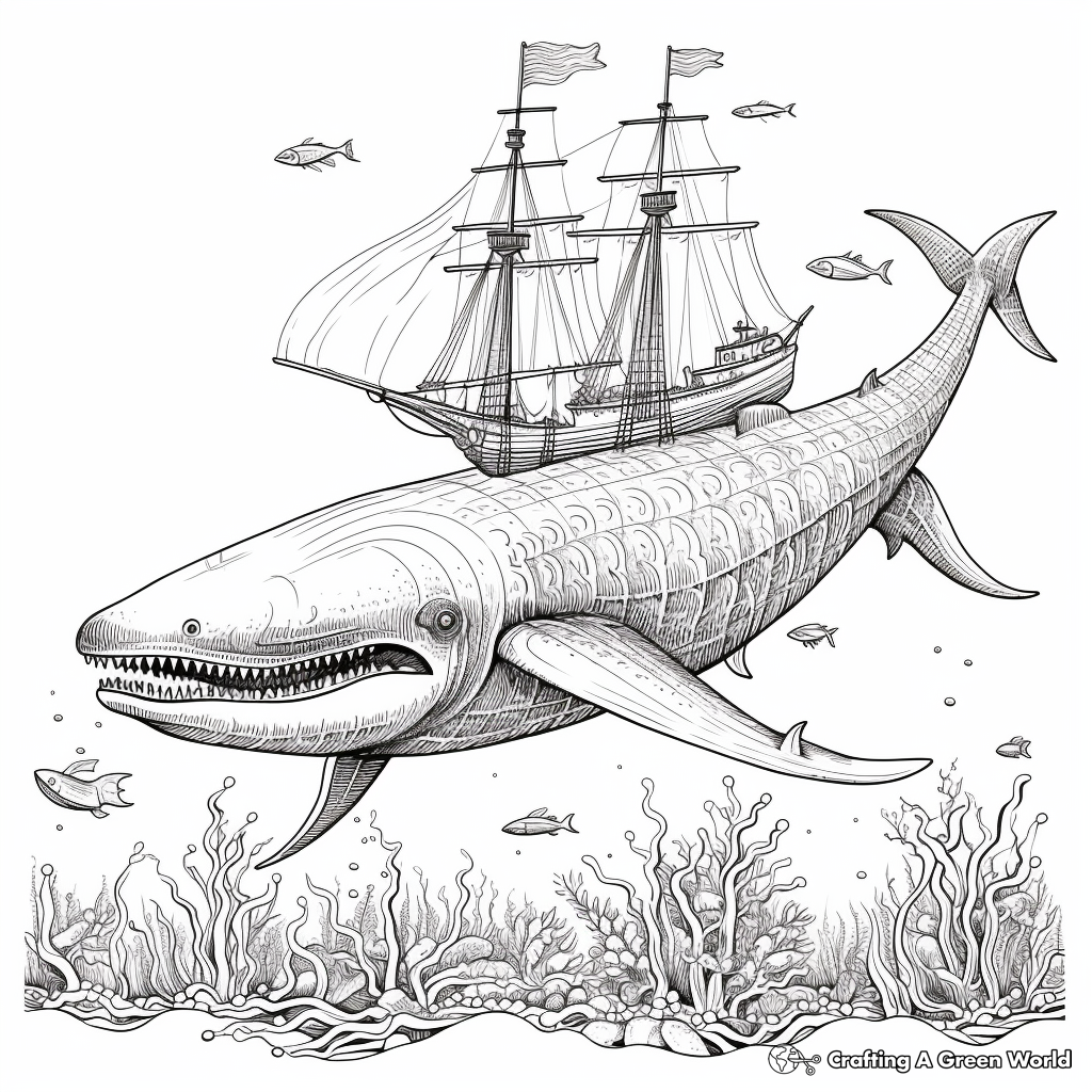 Intricate Adult Blue Whale Coloring Pages 1