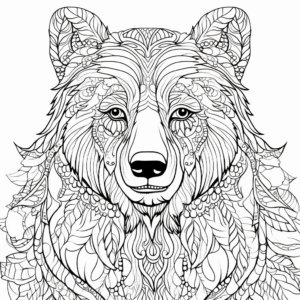 Intricate Adult Brown Bear Coloring Pages 1