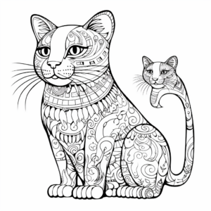 Intricate Adult Cat and Mouse Coloring Pages 1
