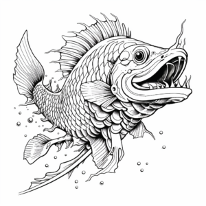 Intricate Adult Dragon Fish Coloring Pages 2