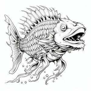 Intricate Adult Dragon Fish Coloring Pages 4