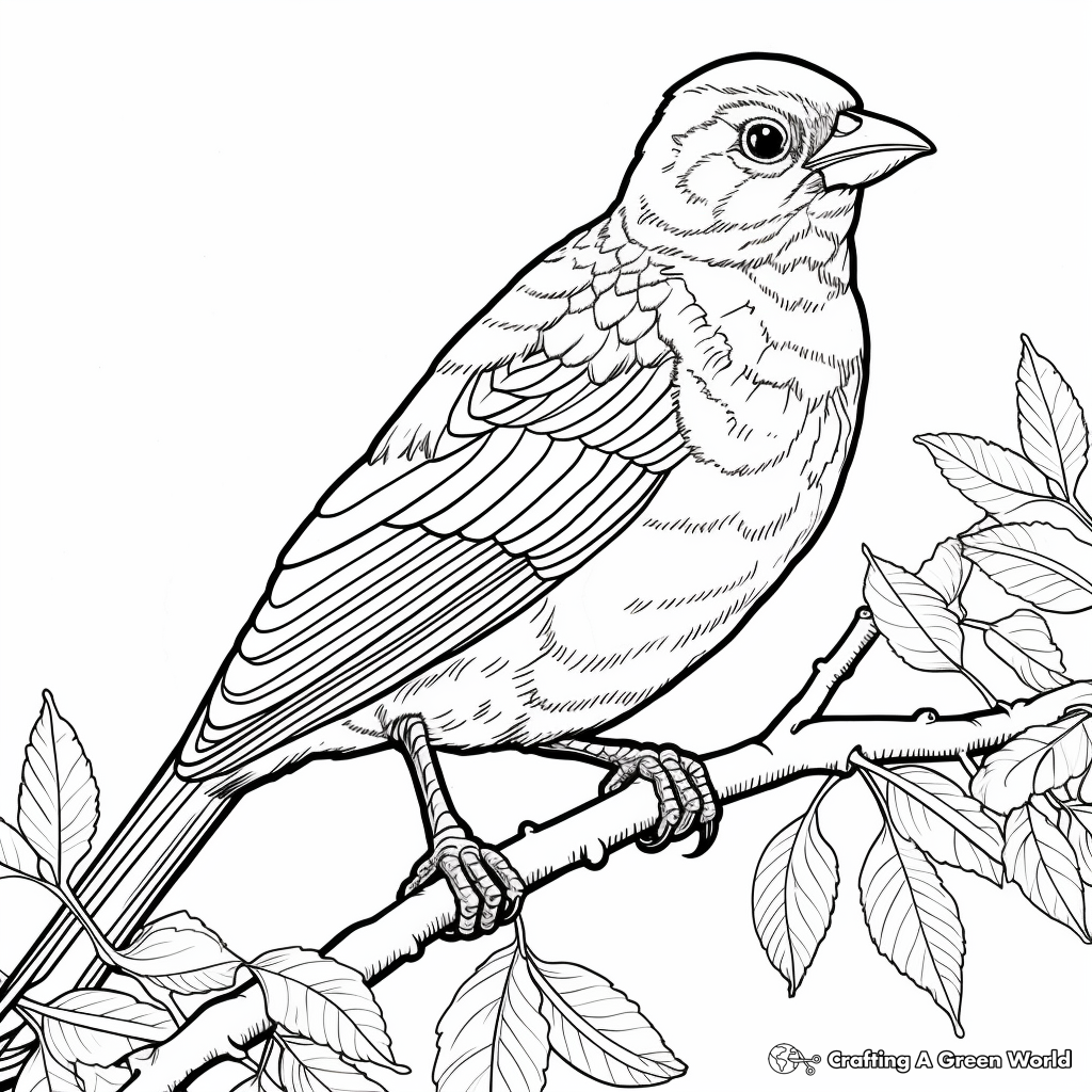 Intricate Adult Red-Winged Blackbird Coloring Pages 1
