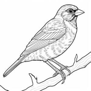Intricate Adult Red-Winged Blackbird Coloring Pages 4