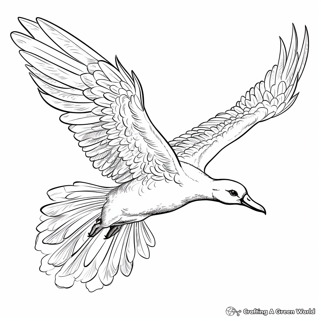 Intricate Albatross Flying Coloring Pages 3