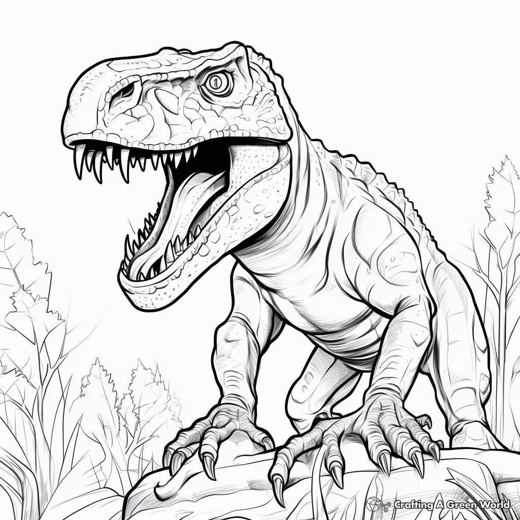 Intricate Allosaurus Coloring Pages for Creative Minds 3