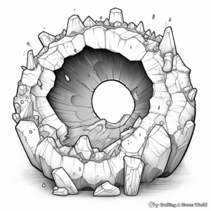 Intricate Amethyst Geode Coloring Pages 2