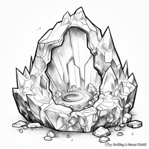 Intricate Amethyst Geode Coloring Pages 4