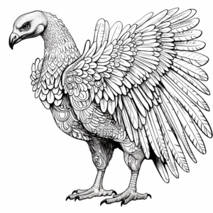 Intricate Andean Condor Vulture Coloring Pages 1