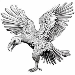 Intricate Andean Condor Vulture Coloring Pages 4