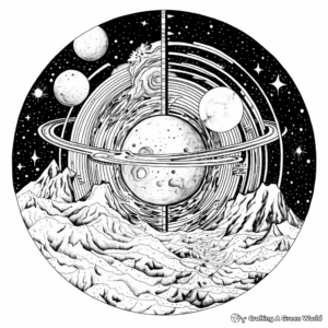 Intricate Andromeda Galaxy Coloring Pages 2