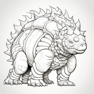 Intricate Ankylosaurus Coloring Pages for Artists 2