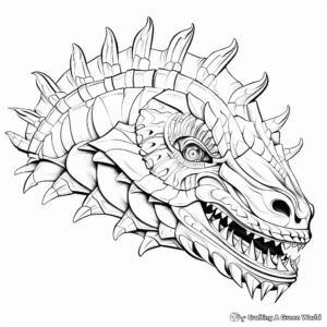 Intricate Ankylosaurus Head Coloring Pages 2