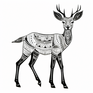 Intricate Antelope Coloring Pages for Adults 1