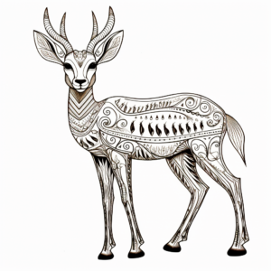Intricate Antelope Coloring Pages for Adults 2