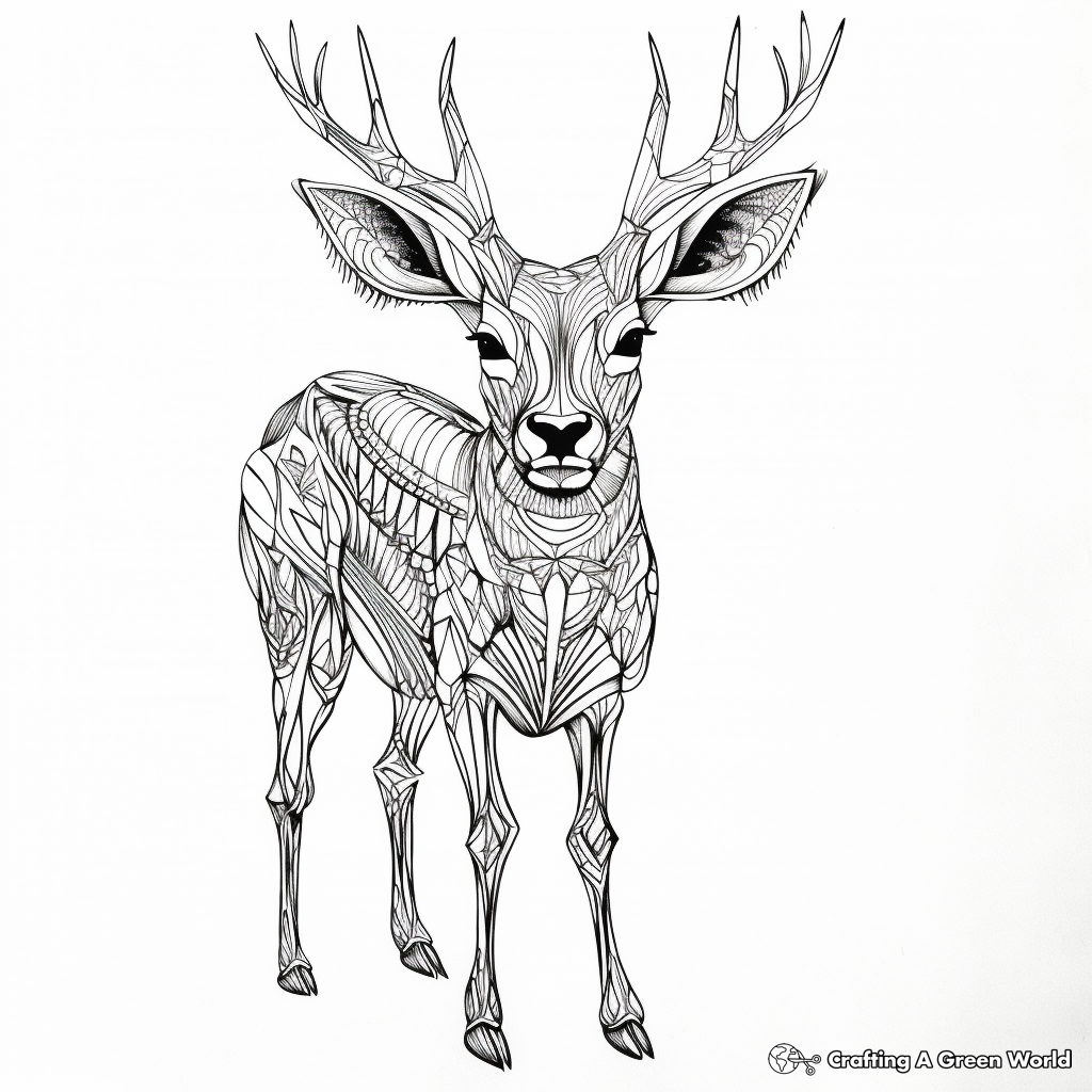 Intricate Antelope Coloring Pages for Adults 3