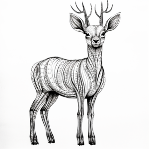 Intricate Antelope Coloring Pages for Adults 4