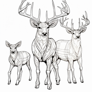 Intricate Antlered Buck Coloring Pages 1