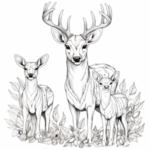 Intricate Antlered Buck Coloring Pages 4