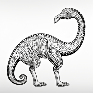 Intricate Apatosaurus Coloring Pages for Adults 3
