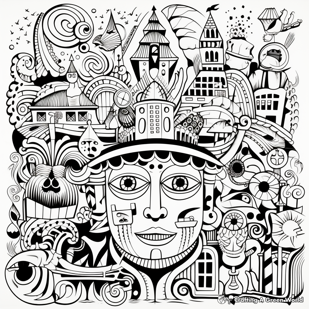 Intricate April Fools Trick Coloring Pages for Adults 1