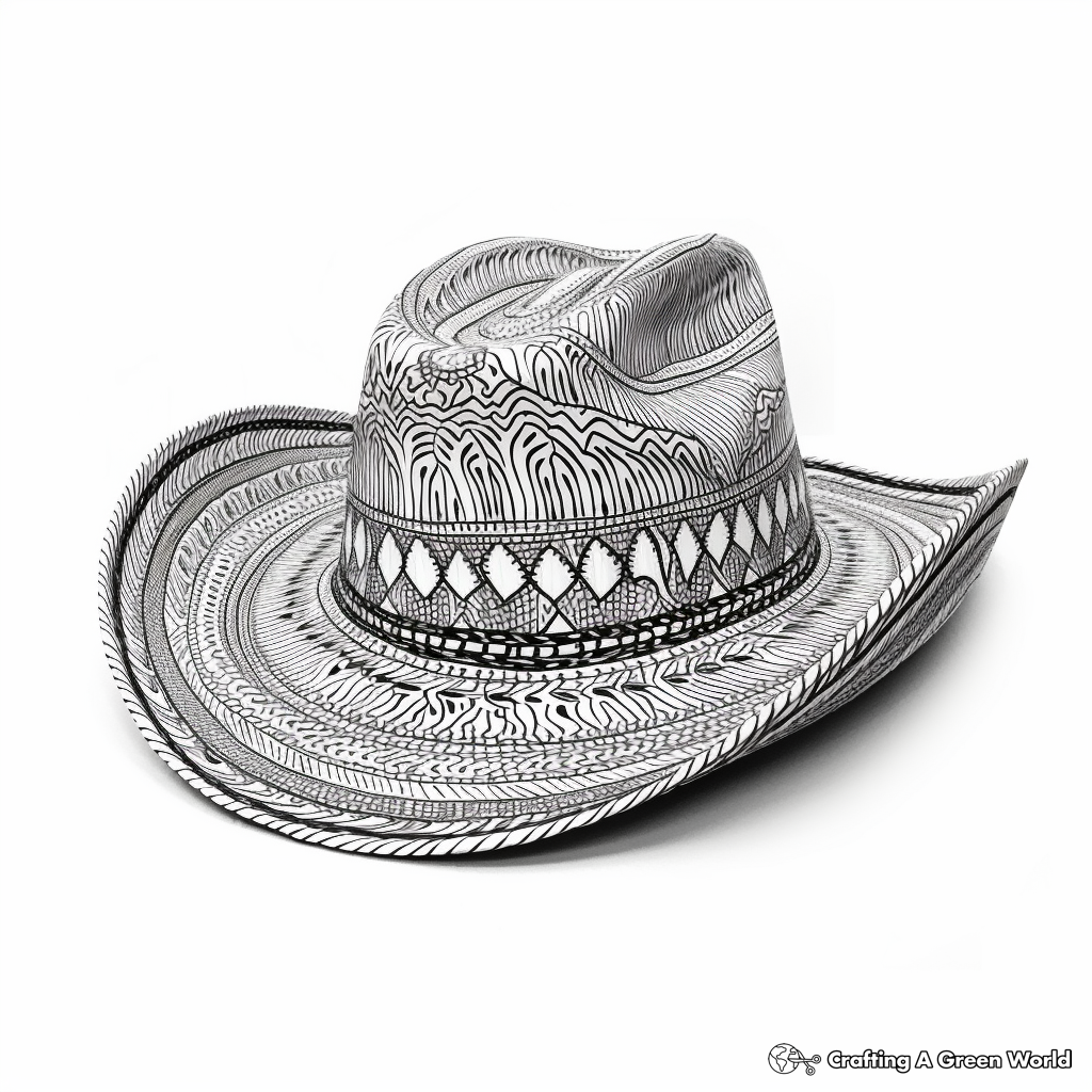 Intricate Australian Akubra Hat Coloring Pages 2