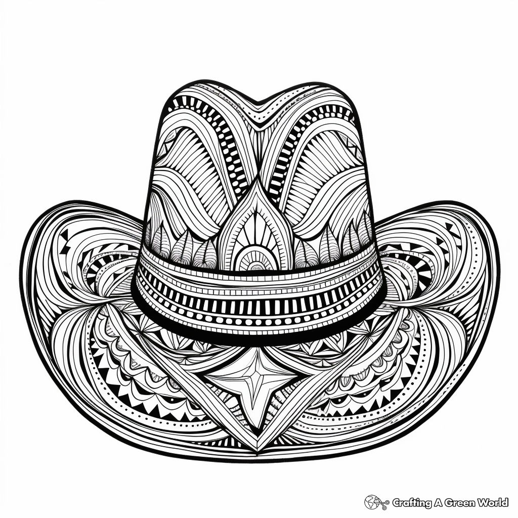 Intricate Australian Akubra Hat Coloring Pages 4