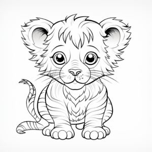 Intricate Baby White Tiger Coloring Pages 2