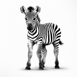 Intricate Baby Zebra Coloring Pages for Artists 3