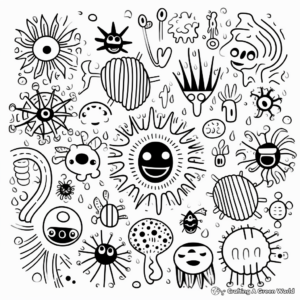 Intricate Bacteria Germ Coloring Pages 4