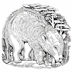 Intricate Badger in the Forest Coloring Pages 4