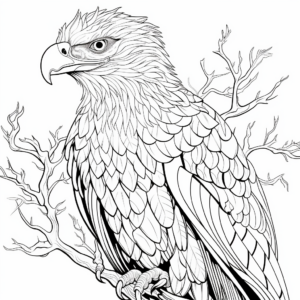 Intricate Bald Golden Eagle Coloring Pages 1