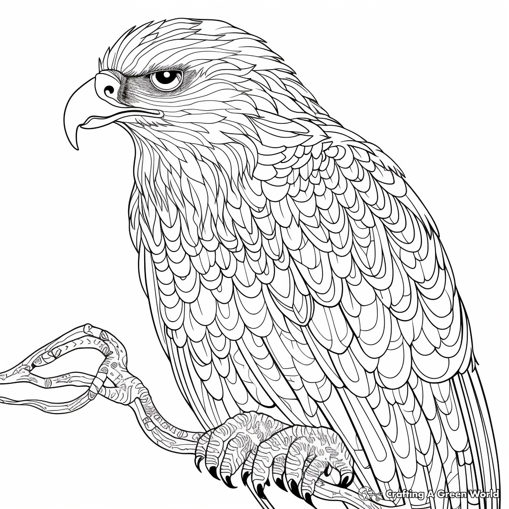 Intricate Bald Golden Eagle Coloring Pages 2