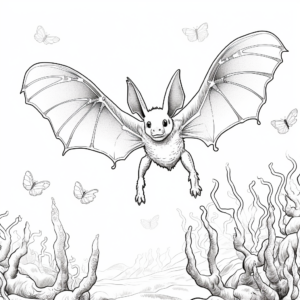 Intricate Bat Echolocation Coloring Pages 1