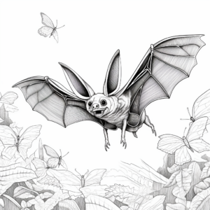 Intricate Bat Echolocation Coloring Pages 2