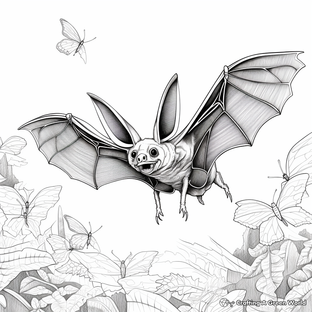 Intricate Bat Echolocation Coloring Pages 2