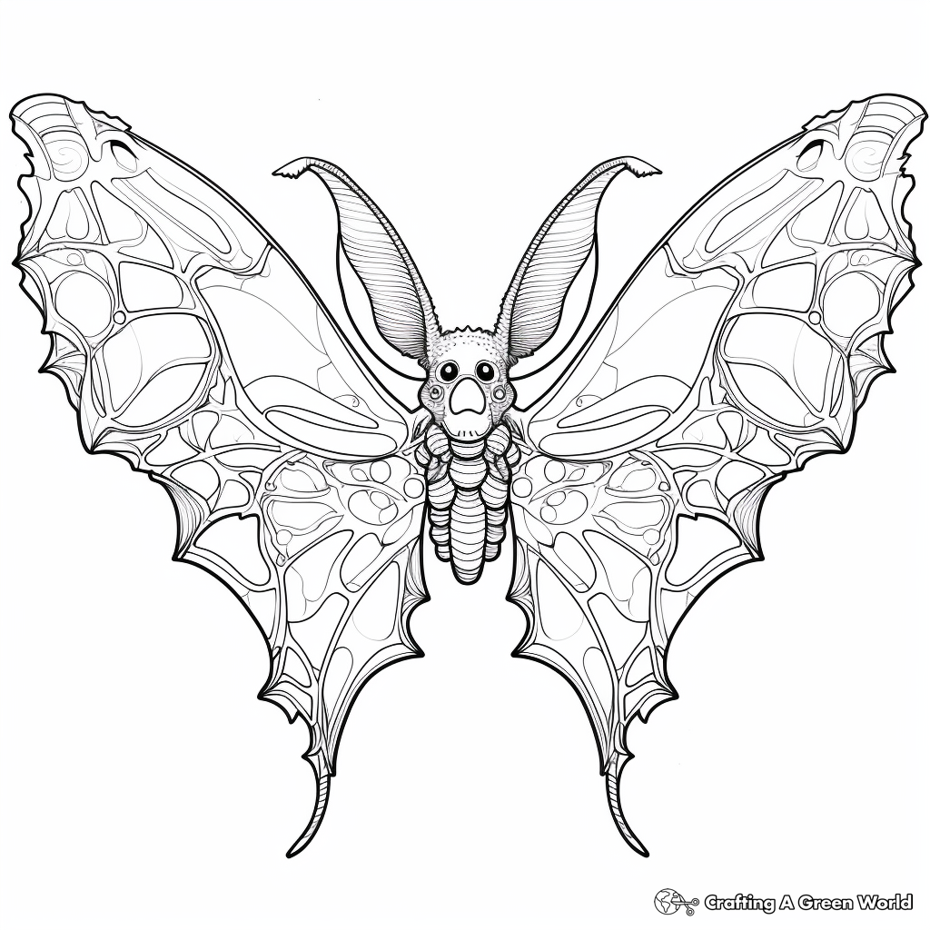 Intricate Bat Echolocation Coloring Pages 4