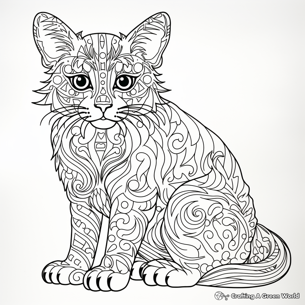 Intricate Bengal Cat Coloring Pages for Artists 1