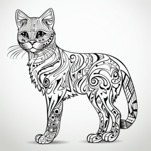 Intricate Bengal Cat Coloring Pages for Artists 2