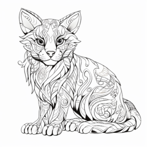 Intricate Bengal Cat Coloring Pages for Artists 4