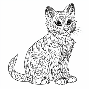 Intricate Bengal Cat Pattern Coloring Pages 2