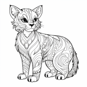 Intricate Bengal Cat Pattern Coloring Pages 3