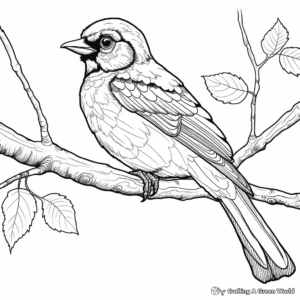 Intricate Blue Jay Coloring Pages for Adults 3